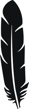 Bird Feather. Feathers vector in a flat style. Pen icon. Black quill feathe.. Illustration