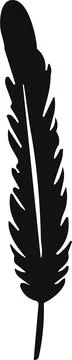 Bird Feather. Feathers vector in a flat style. Pen icon. Black quill feathe.. Stock Illustration