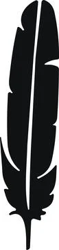 Bird Feather. Feathers vector in a flat style. Pen icon. Black quill feathe.. Stock Illustration