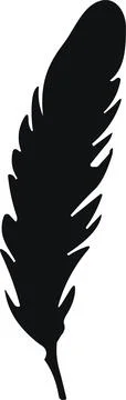Bird Feather. Feathers vector in a flat style. Pen icon. Black quill feathe.. Stock Illustration
