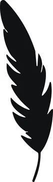 Bird Feather. Feathers vector in a flat style. Pen icon. Black quill feathe.. Stock Illustration