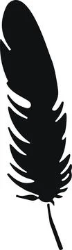 Bird Feather. Feathers vector in a flat style. Pen icon. Black quill feathe.. Stock Illustration