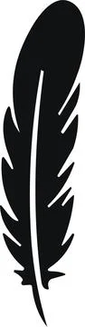 Bird Feather. Feathers vector in a flat style. Pen icon. Black quill feathe.. Stock Illustration