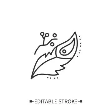 Bird feather line icon. Editable illustration Stock Illustration