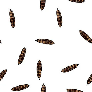 Bird feather soft fluffy vector seamless pattern Illustrazione stock