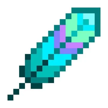 Bird feather vector pixel art icon, editable Ilustración de archivo