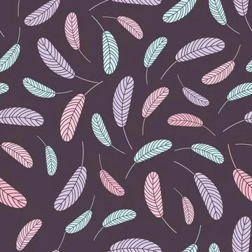 Bird feathers pattern. aster pattern with feathers Stock Illustration