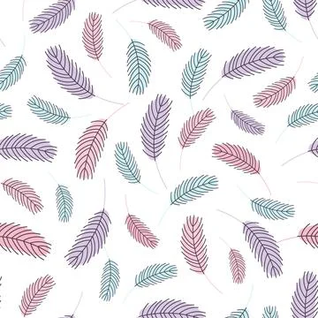 Bird feathers pattern.Easter pattern with feathers Illustrazione stock