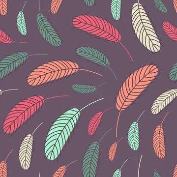 Bird feathers pattern.Easter pattern with feathers 스톡 일러스트