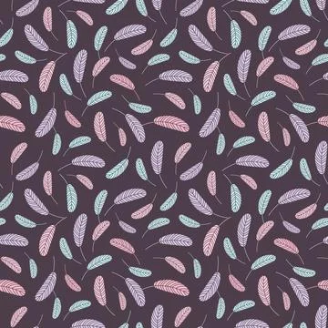 Bird feathers seamless pattern. Easter pattern 스톡 일러스트