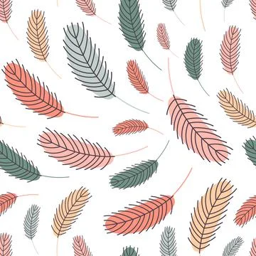 Bird feathers seamless pattern. Easter pattern 스톡 일러스트