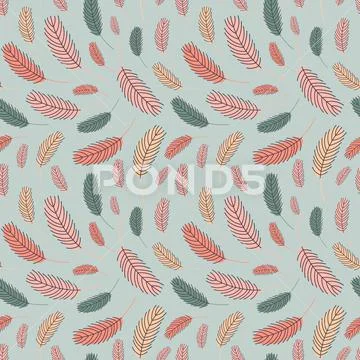 Bird feathers seamless pattern. Stockillustratie