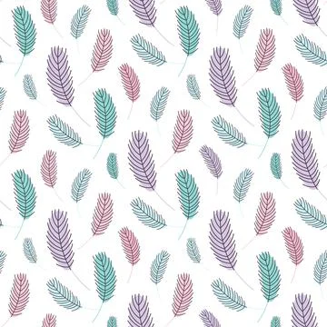 Bird feathers seamless pattern. Stock Illustration