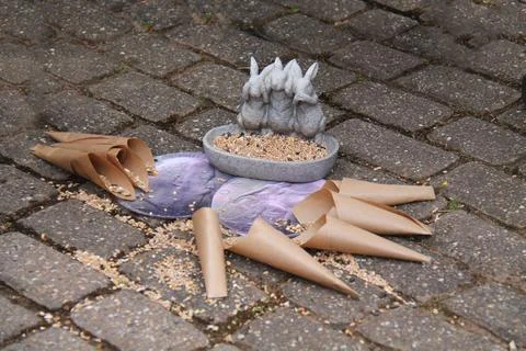 Bird Feeder Holders. Stock Photos