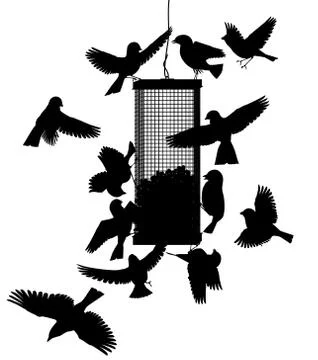 Bird feeder Illustrazione stock
