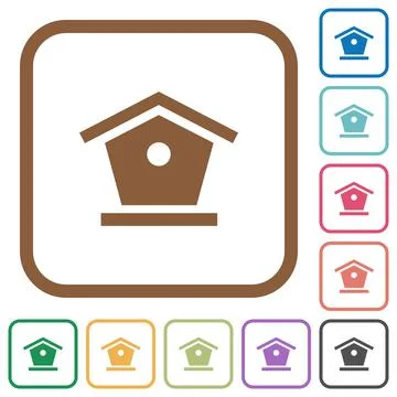 Bird feeder simple icons Stock Illustration