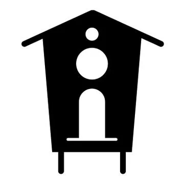 Bird feeder solid icon. Birdhouse vector illustration isolated on white. Garden Stock Illustration