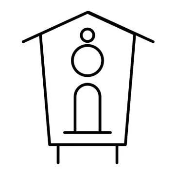Bird feeder thin line icon. Birdhouse vector illustration isolated on white Stock Illustration