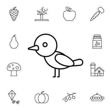 Bird flat vector icon in autumn pack Stock Illustration