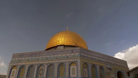 Bird Flies by the Dome of the Rock Video stock 82677283