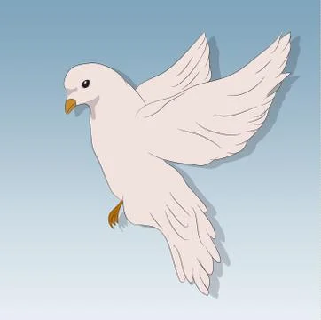 Bird in flight against the sky, vector Stock Illustration