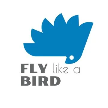 Bird in flight looking down logo イラスト素材