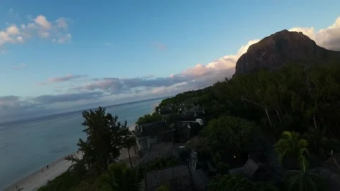 Bird flight over le morne Stock Footage 293202732