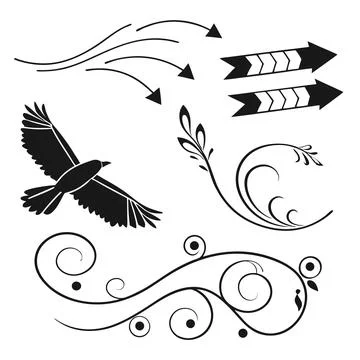 Bird flight path motion swirls vector illustration Stock Illustration