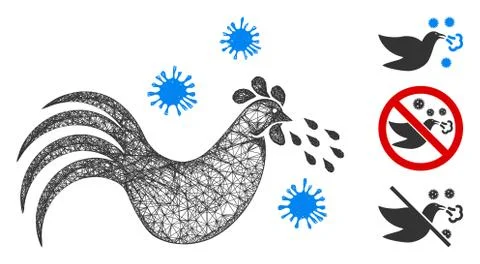 Bird Flu Polygonal Web Vector Mesh Illustration Stock Illustration