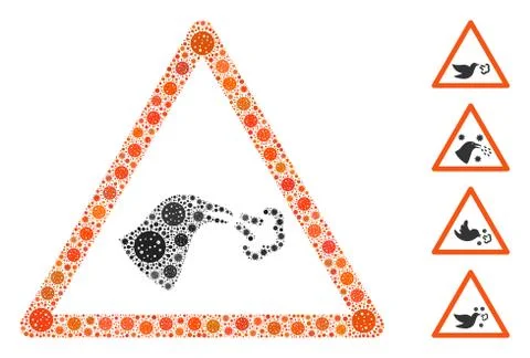 Bird Flu Warning Collage of CoronaVirus Icons Stock Illustration