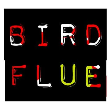 Bird flue sticker Stock Illustration