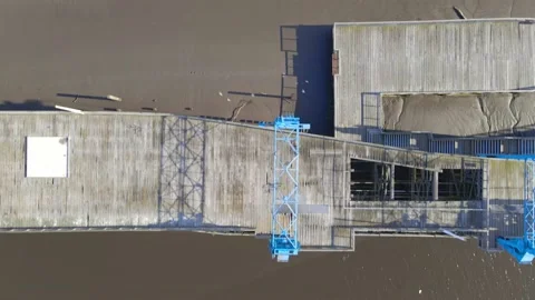 Bird fly over a section of Dunston Staiths Stock Footage 132903390