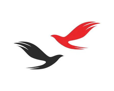 Bird fly sign abstract template icons vector Stock Illustration