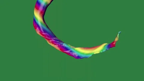 Bird flying in the air on through rainbow colored wave fish letter c is made 動画素材 337029585