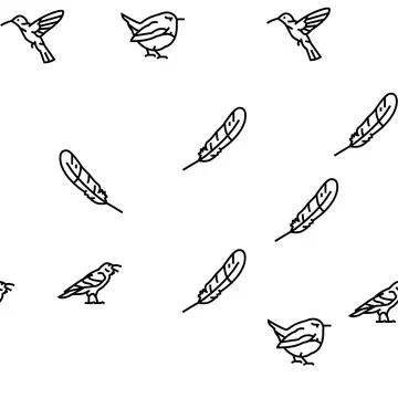 Bird Flying Animal With Feather Vector Seamless Pattern Illustrazione stock