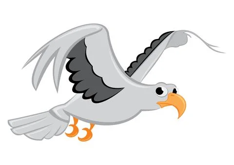 Bird flying drawing Stock Illustration