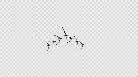 Bird Flying Loop Cycle Sprite Sheet Style Silhouette Flapping Smoothly 4K Alpha Stock Footage 346357503