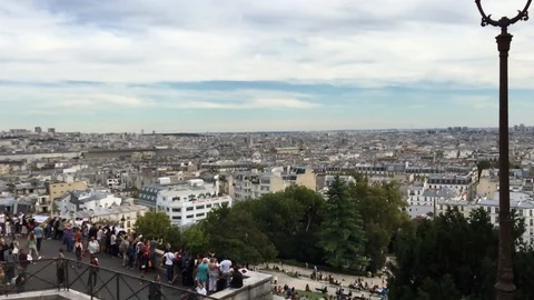 Bird flying over Paris Stock Footage 96785201