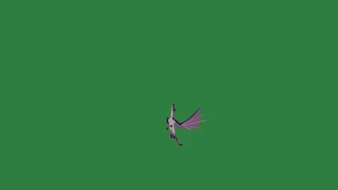 Bird flying in the sky on purple bat black cross logo it air through an image Stock Footage 336893155