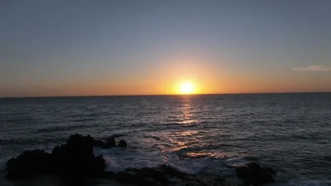 Bird flying Through Calm Ocean Sunset with Breeze – Tranquil Evening Scene Stock Footage 309945720