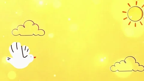 Bird flying in yellow sky with clouds Stock Footage 299149210