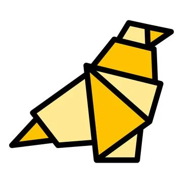 Bird folded icon vector flat Stock Illustration