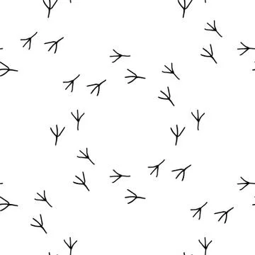Bird foot prints vector. Seamless pattern footprint. Stockillustratie