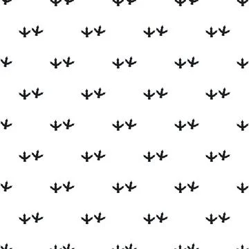 Bird footprint pattern black and white seamless background イラスト素材