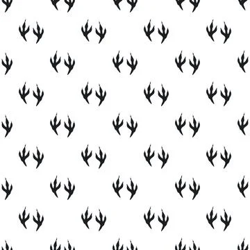 Bird footprints seamless pattern with animal tracks 库存插图