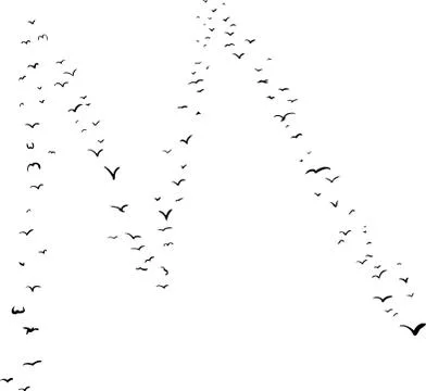 Bird Formation In M Stock Illustration