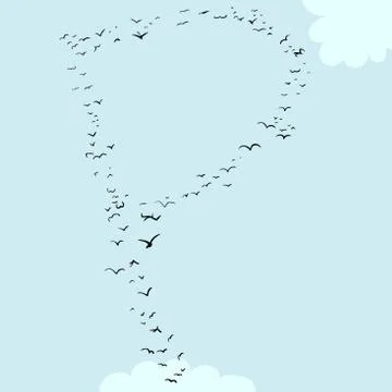 Bird Formation In P Stock Illustration