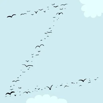 Bird Formation In Z Stock Illustration