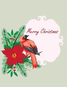 Bird frame Christmas Stock Illustration