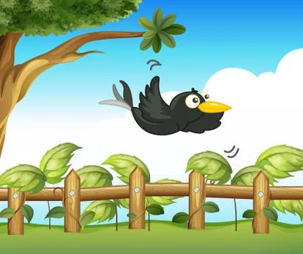 A bird in the garden Stock Illustration